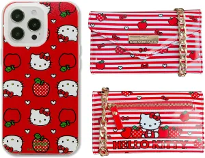 Sonix x Sanrio Wallet Case for iPhone 14 Pro | Compatible with MagSafe | 10ft Drop Tested | Glossy Patent Wallet Crossbody | Hello Kitty Apples