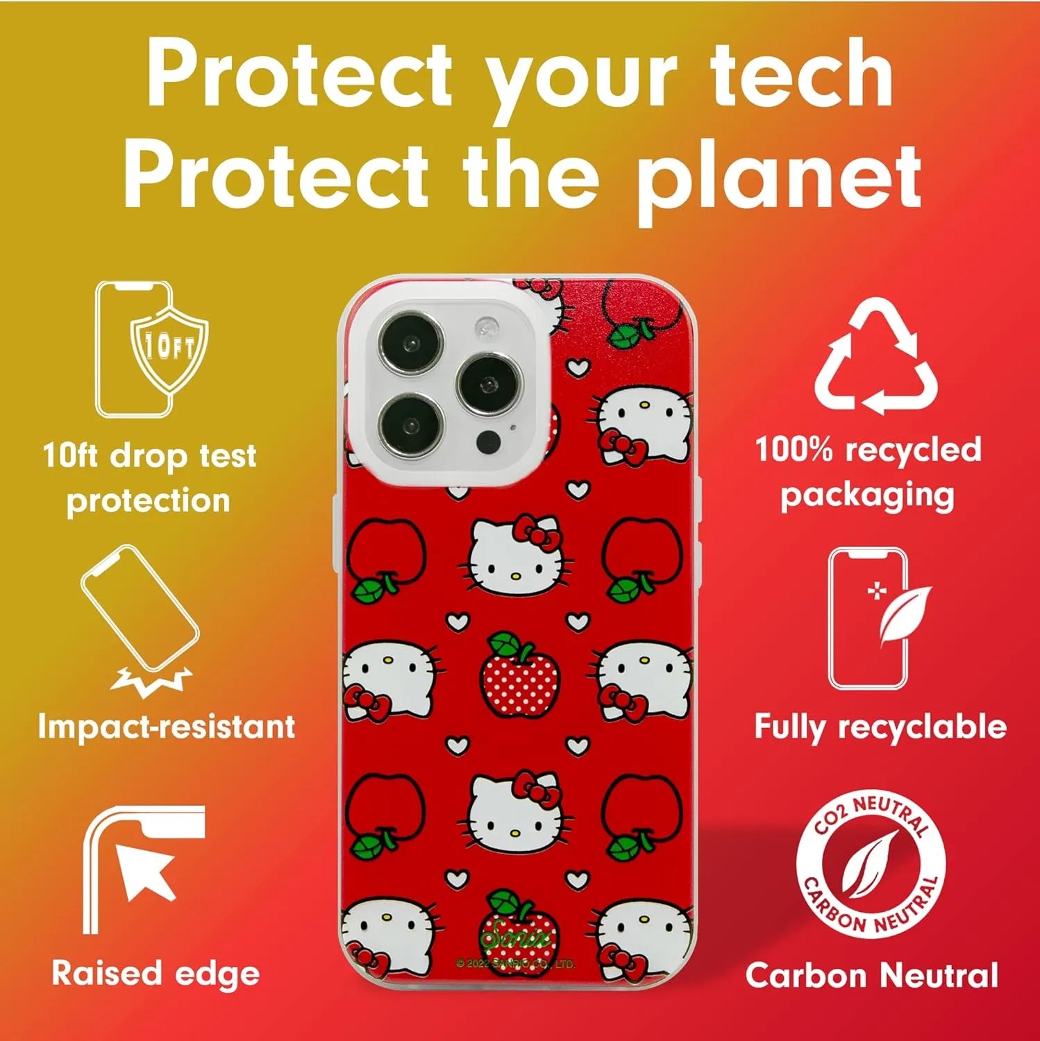 Sonix x Sanrio Wallet Case for iPhone 14 Pro | Compatible with MagSafe | 10ft Drop Tested | Glossy Patent Wallet Crossbody | Hello Kitty Apples