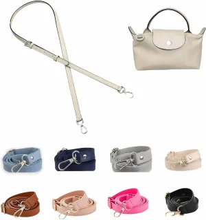 Soupiar Leather Purse Strap Replacement Crossbody, Longchamp 51inch Extra Long Adjustable Thin Shoulder Bag Pouch (Apricot)
