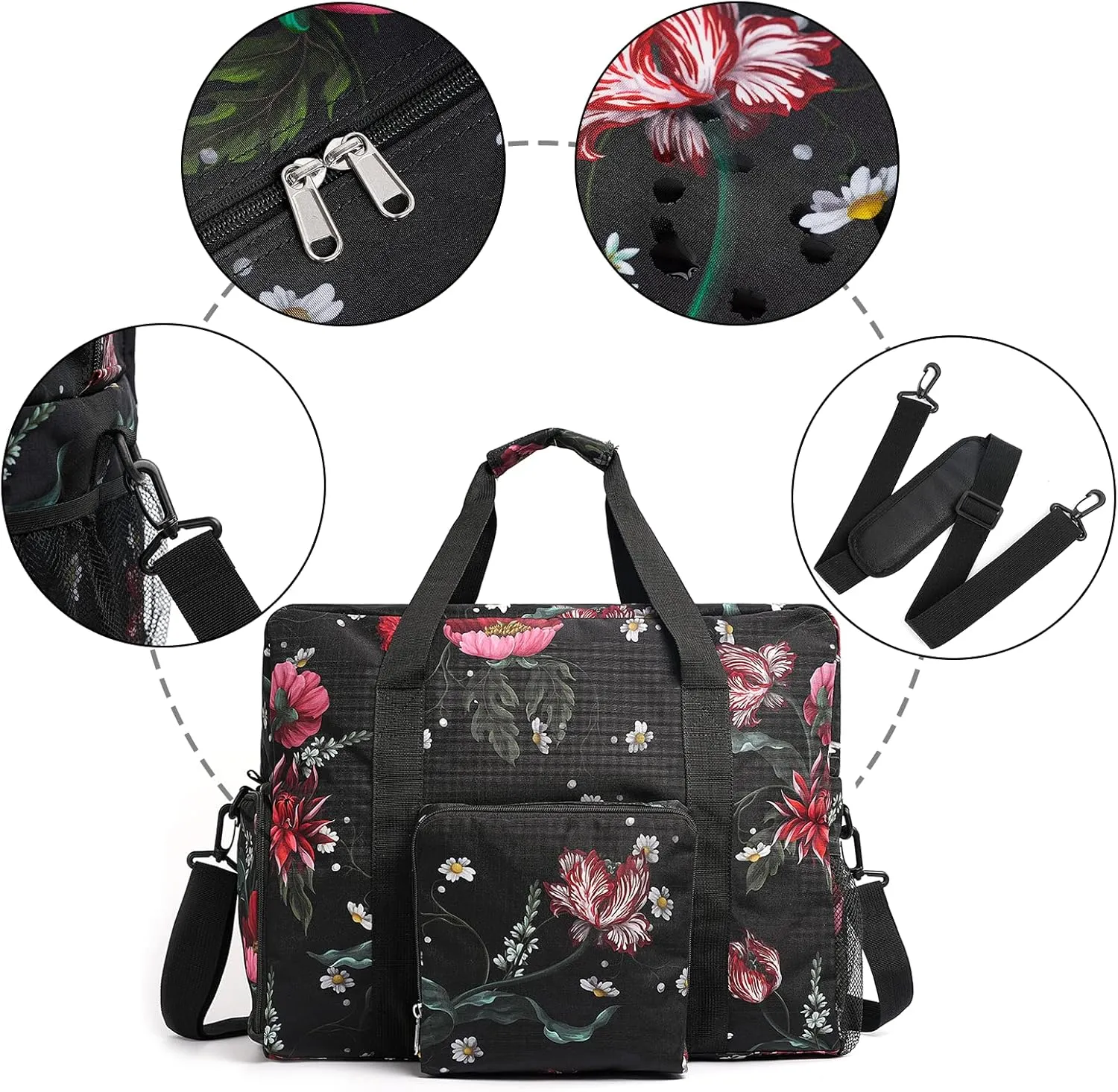 Spirit Airlines Personal Item Weekender Overnight Travel Bag - Foldable Duffle for Women with Shoe Compartment, Underseat Carry On Luggage, Swim/Sports/Gym Bag