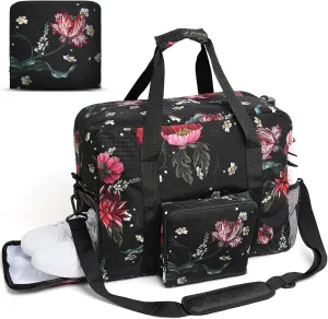 Spirit Airlines Personal Item Weekender Overnight Travel Bag - Foldable Duffle for Women with Shoe Compartment, Underseat Carry On Luggage, Swim/Sports/Gym Bag