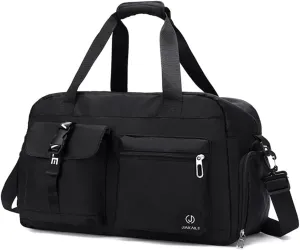 Sport Duffel Bag Travel Duffel Bag for Women/Men Large Gym Tote Bag Ultra-Light Weekend Shoulder Bag Overnight Bag Hospital Bag Carry On Luggage with Shoes Compartment and Wet Pocket Black