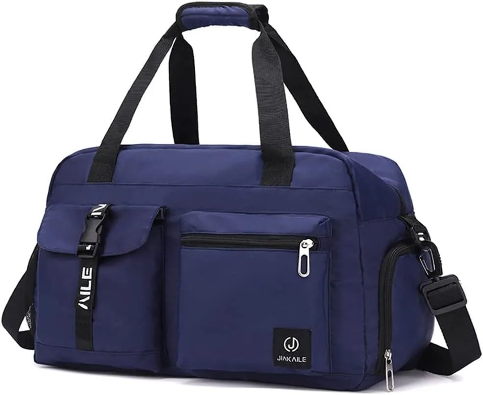 Sport Duffel Bag Travel Duffel Bag for Women/Men Large Gym Tote Bag Ultra-Light Weekend Shoulder Bag Overnight Bag Hospital Bag Carry On Luggage with Shoes Compartment and Wet Pocket Blue