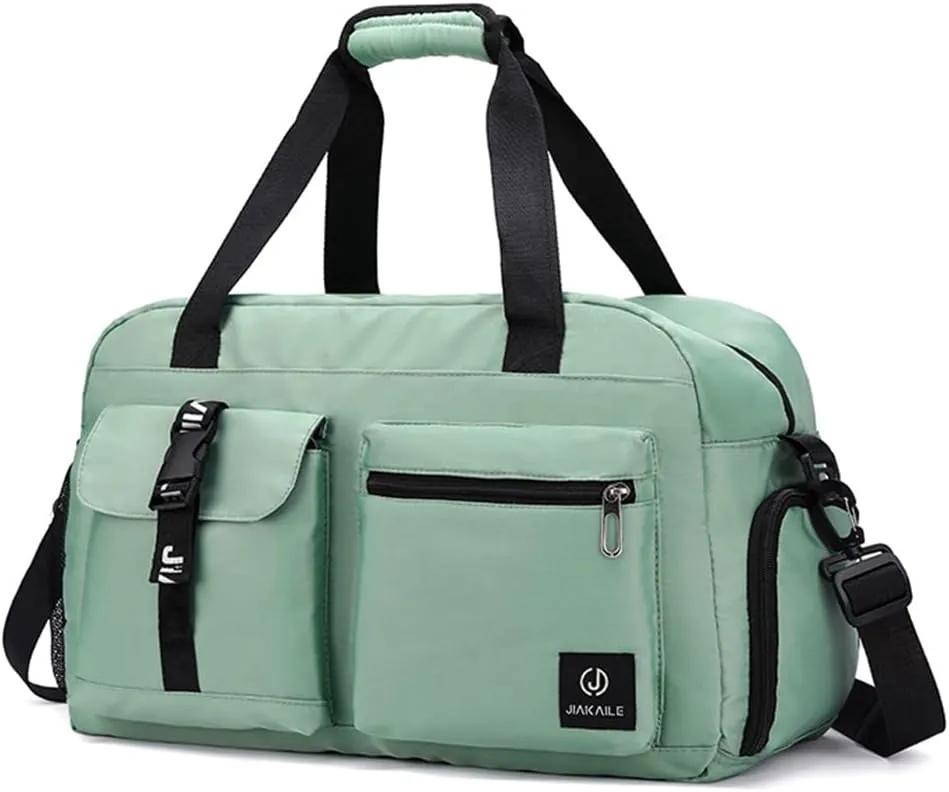 Sport Duffel Bag Travel Duffel Bag for Women/Men Large Gym Tote Bag Ultra-Light Weekend Shoulder Bag Overnight Bag Hospital Bag Carry On Luggage with Shoes Compartment and Wet Pocket Green