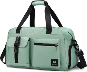 Sport Duffel Bag Travel Duffel Bag for Women/Men Large Gym Tote Bag Ultra-Light Weekend Shoulder Bag Overnight Bag Hospital Bag Carry On Luggage with Shoes Compartment and Wet Pocket Green