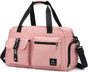 Sport Duffel Bag Travel Duffel Bag for Women/Men Large Gym Tote Bag Ultra-Light Weekend Shoulder Bag Overnight Bag Hospital Bag Carry On Luggage with Shoes Compartment and Wet Pocket Pink