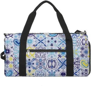 Sport Gym Duffel with Shoe Compartment Wet Pocket, Arabic-cerami Shoulder Travel Bag for Women Men, style