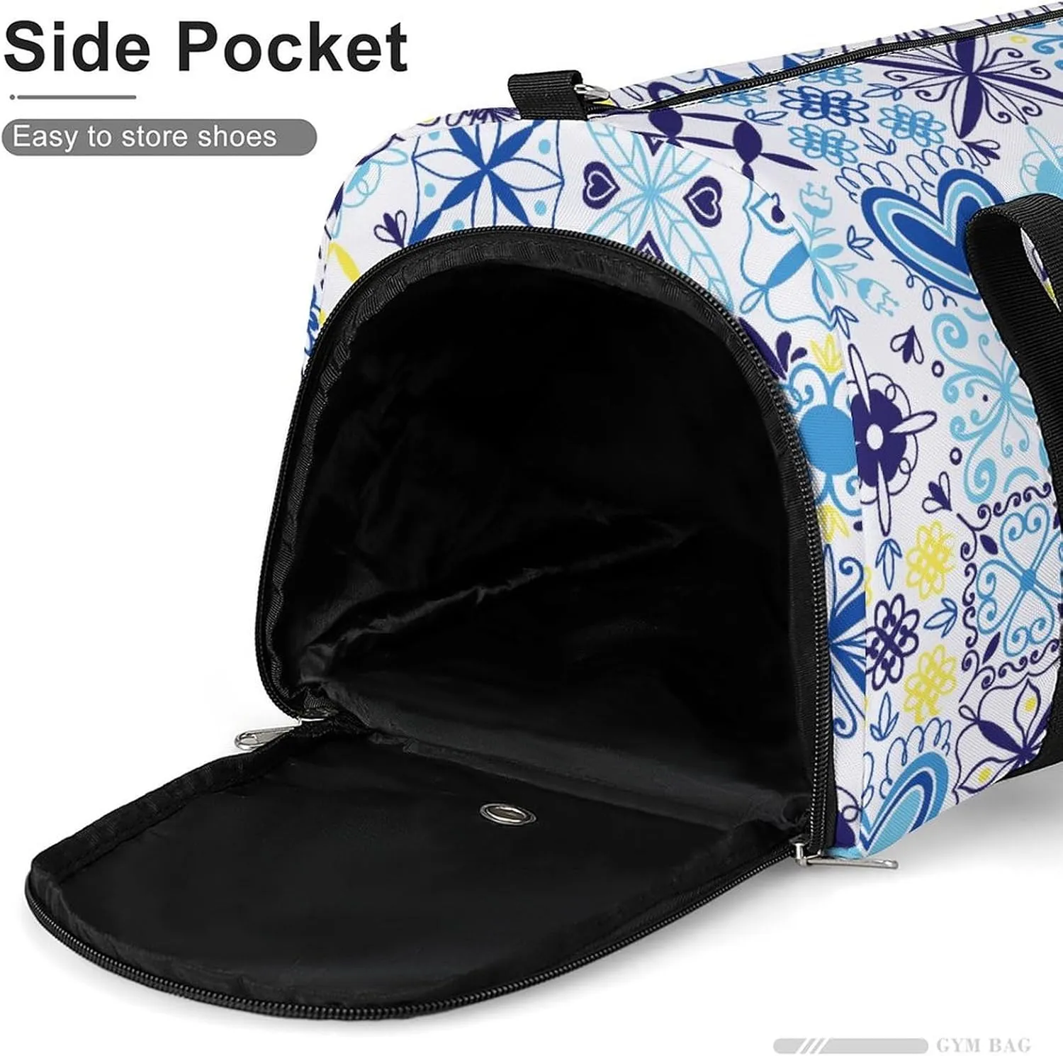 Sport Gym Duffel with Shoe Compartment Wet Pocket, Arabic-cerami Shoulder Travel Bag for Women Men, style