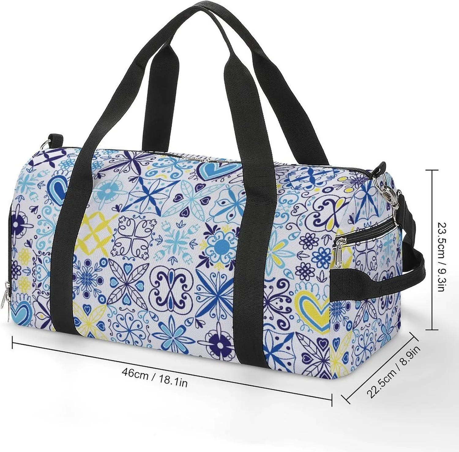 Sport Gym Duffel with Shoe Compartment Wet Pocket, Arabic-cerami Shoulder Travel Bag for Women Men, style