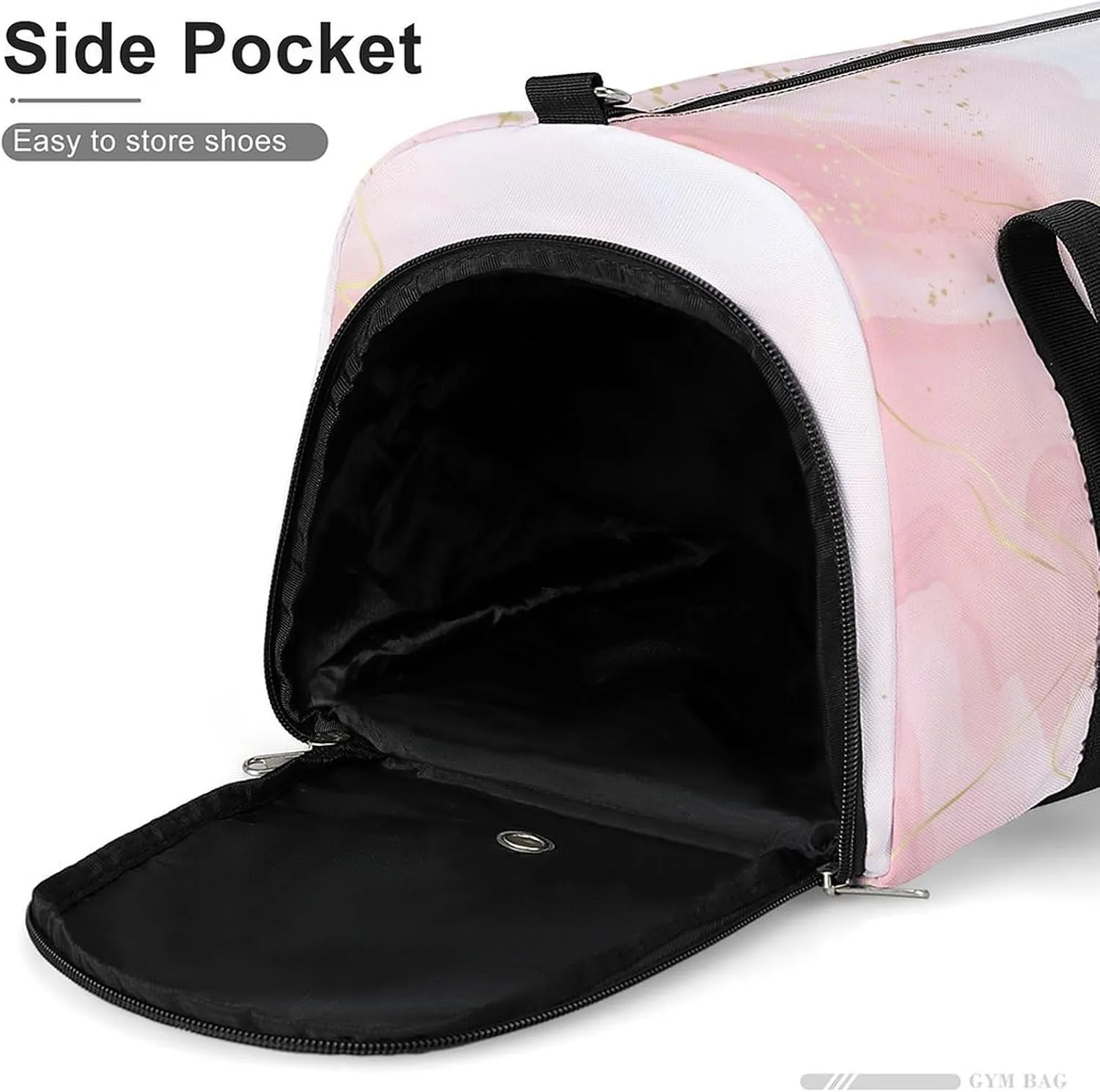 Sport Gym Duffel with Shoe Compartment Wet Pocket, Blush-watercolor-golden Shoulder Travel Bag for Women Men