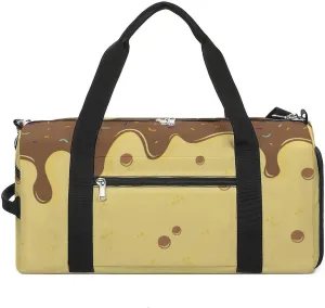 Sport Gym Duffel with Shoe Compartment Wet Pocket, Chocolate-ices-creams Print Shoulder Travel Bag for Women Men, style-3