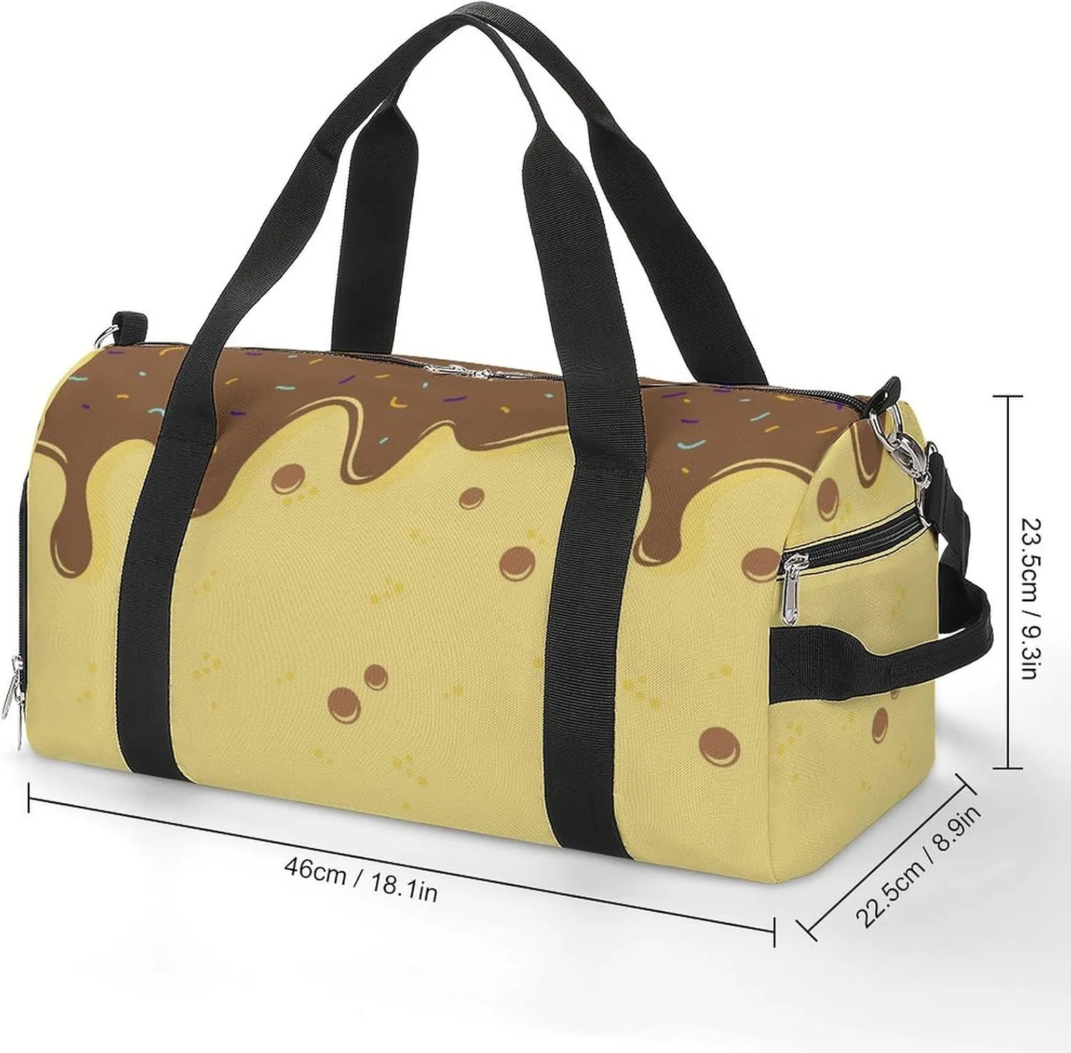 Sport Gym Duffel with Shoe Compartment Wet Pocket, Chocolate-ices-creams Print Shoulder Travel Bag for Women Men, style-3