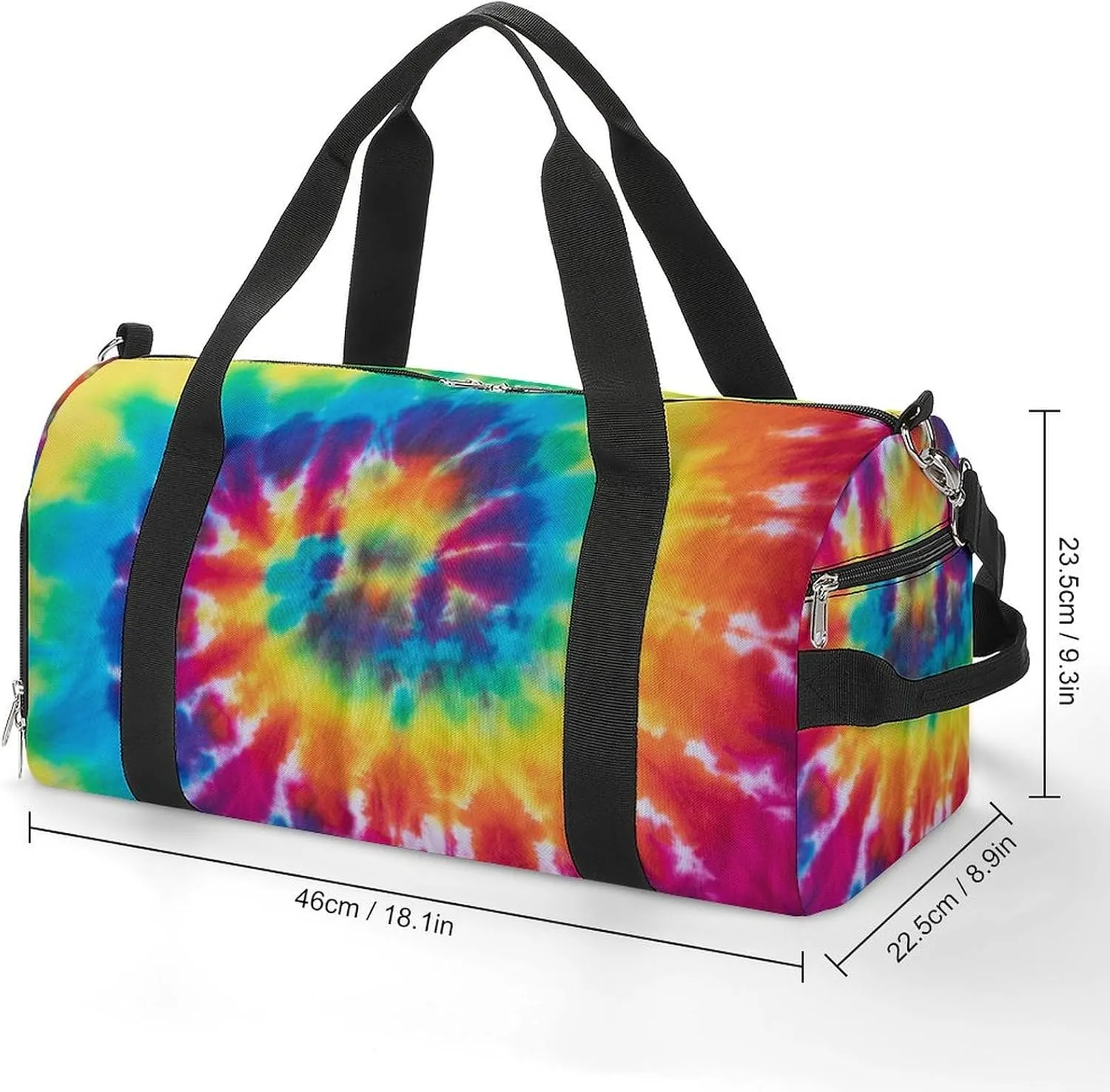 Sport Gym Duffel with Shoe Compartment Wet Pocket, Colorful-tie-dye-pattern Shoulder Travel Bag for Women Men, style-1