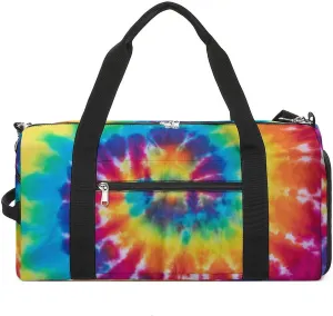 Sport Gym Duffel with Shoe Compartment Wet Pocket, Colorful-tie-dye-pattern Shoulder Travel Bag for Women Men, style-1