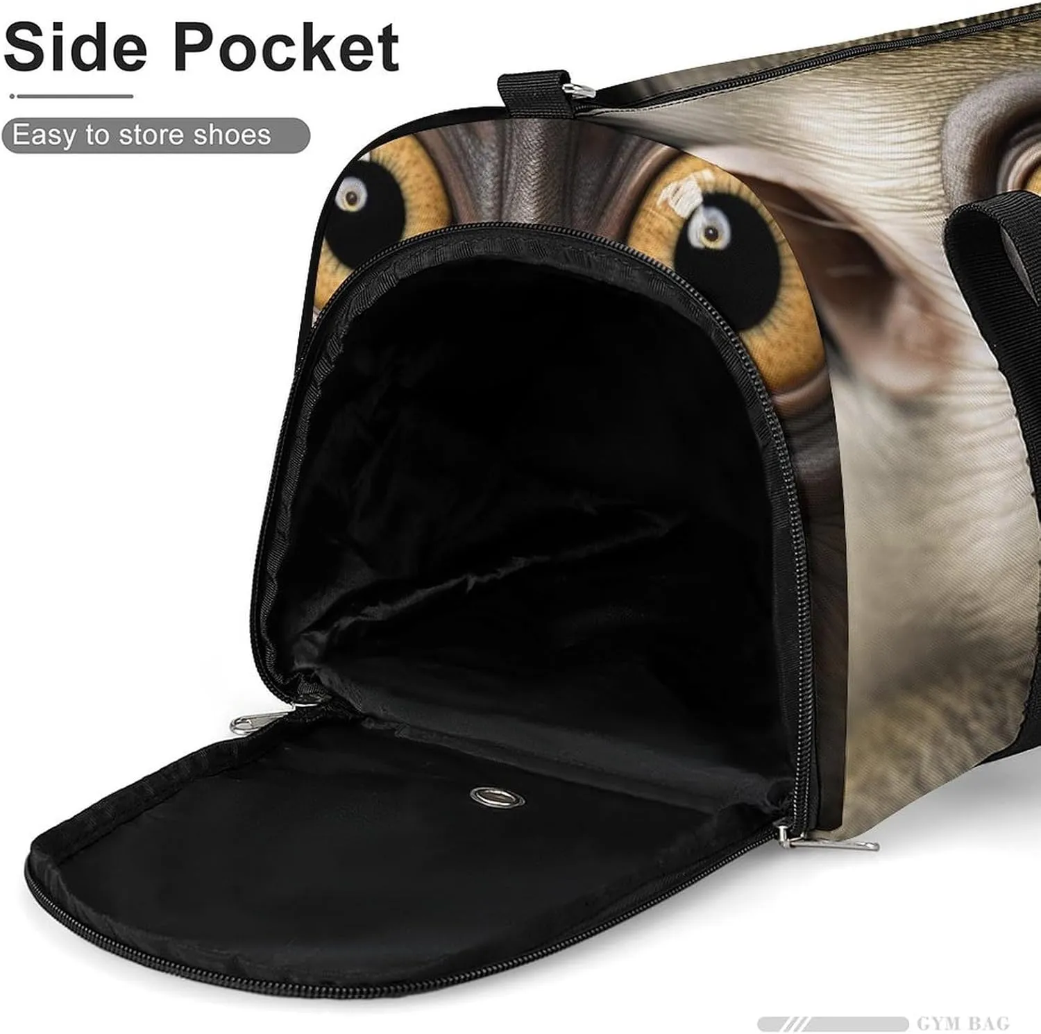 Sport Gym Duffel with Shoe Compartment Wet Pocket, Comical-monkey-eyes Shoulder Travel Bag for Women Men