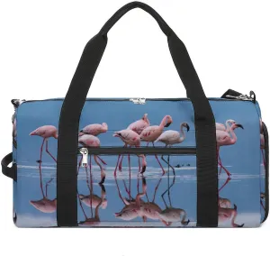 Sport Gym Duffel with Shoe Compartment Wet Pocket, Flamingos-lake Shoulder Travel Bag for Women Men, style-2