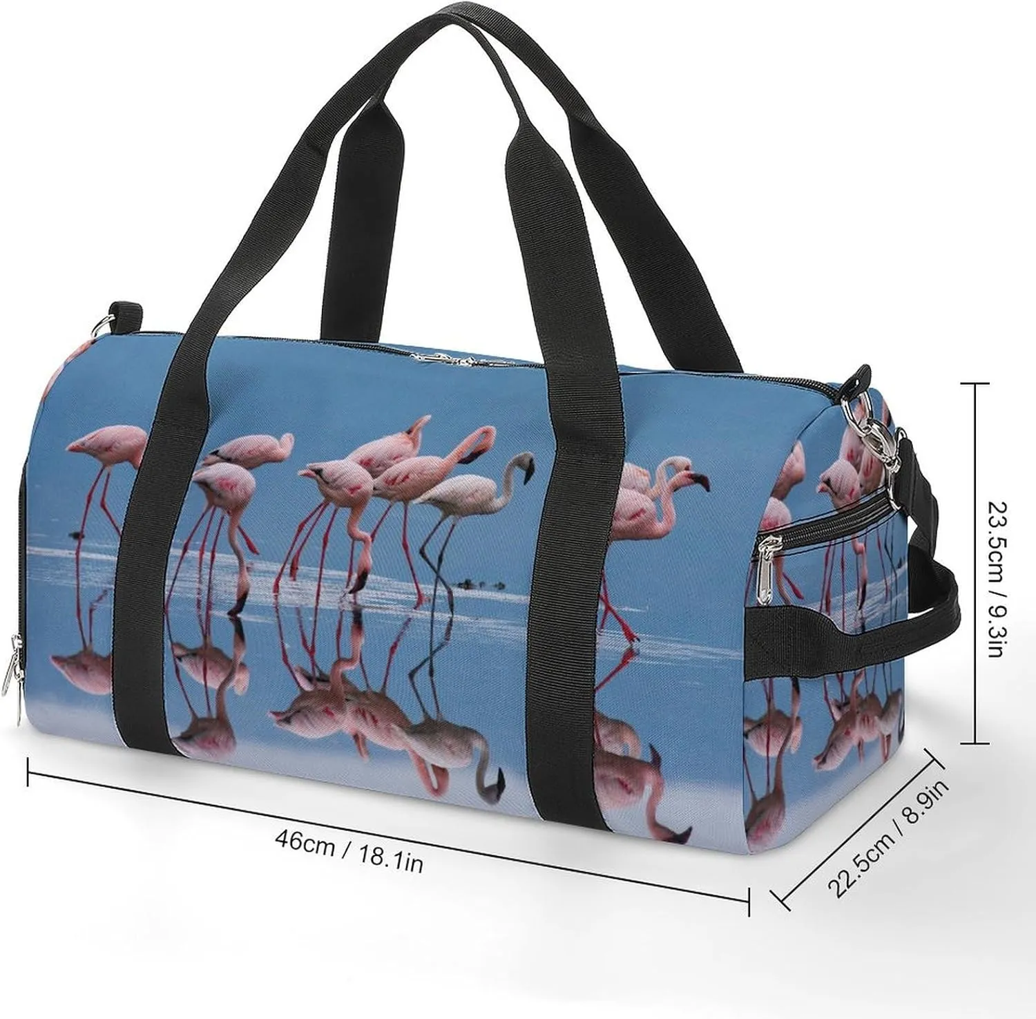 Sport Gym Duffel with Shoe Compartment Wet Pocket, Flamingos-lake Shoulder Travel Bag for Women Men, style-2