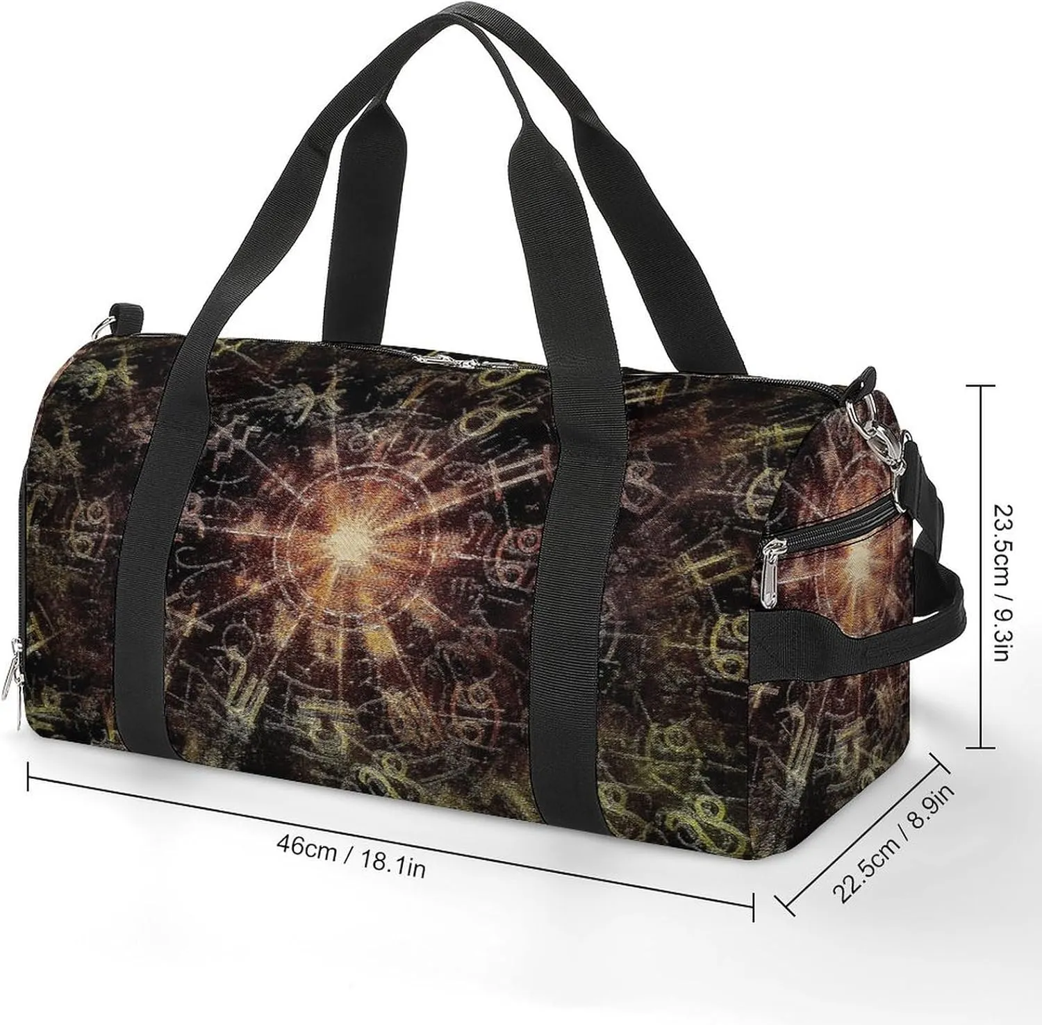 Sport Gym Duffel with Shoe Compartment Wet Pocket, Horoscope-pattern Shoulder Travel Bag for Women Men, style-1
