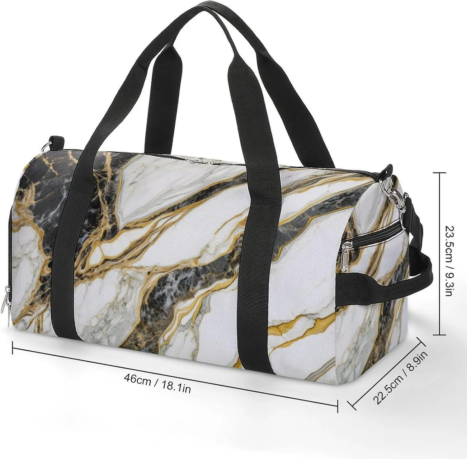 Sport Gym Duffel with Shoe Compartment Wet Pocket, Italian-marble-slab Shoulder Travel Bag for Women Men, style