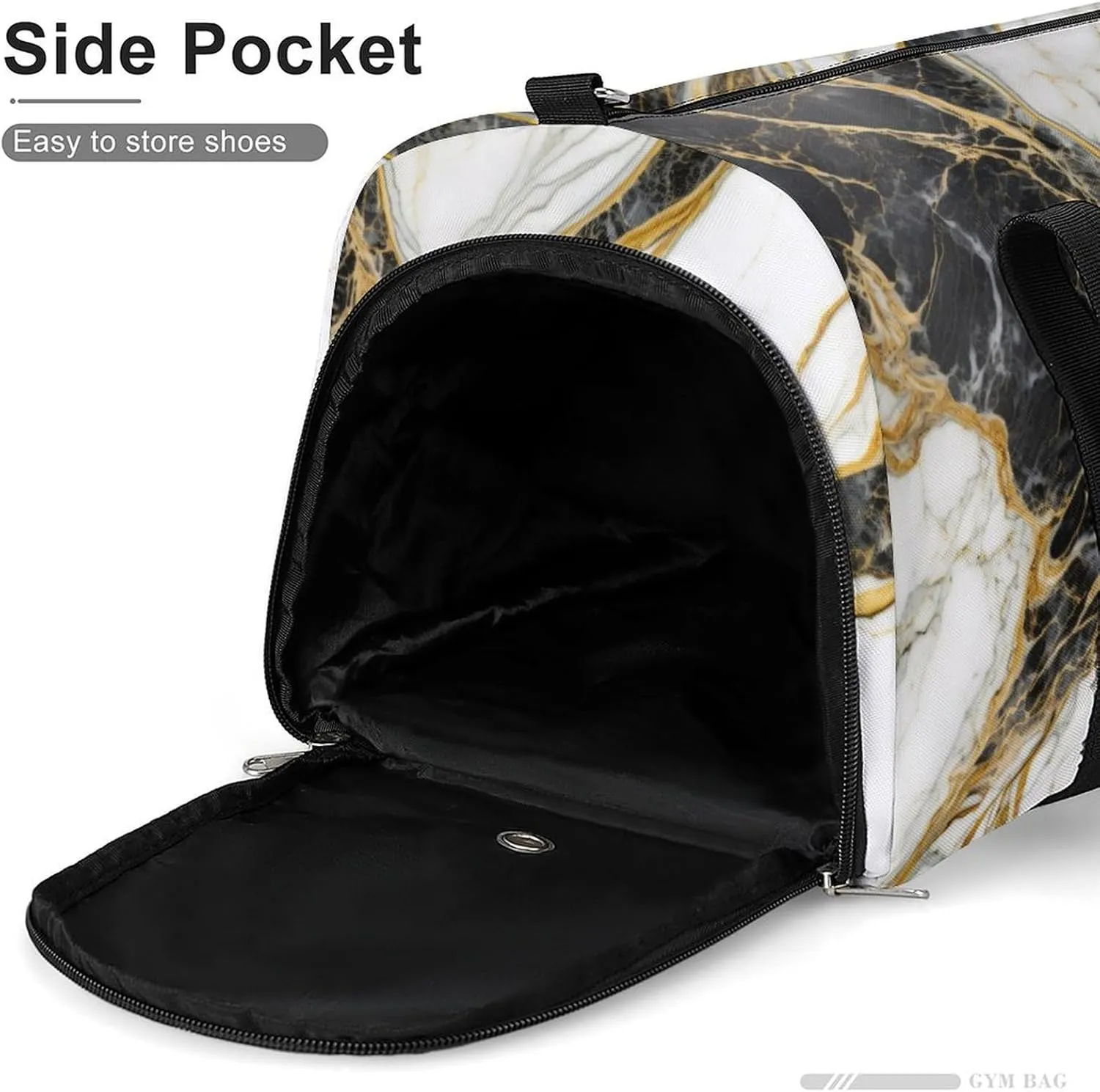 Sport Gym Duffel with Shoe Compartment Wet Pocket, Italian-marble-slab Shoulder Travel Bag for Women Men, style