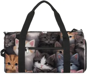 Sport Gym Duffel with Shoe Compartment Wet Pocket, Kittens Shoulder Travel Bag for Women Men, style-1