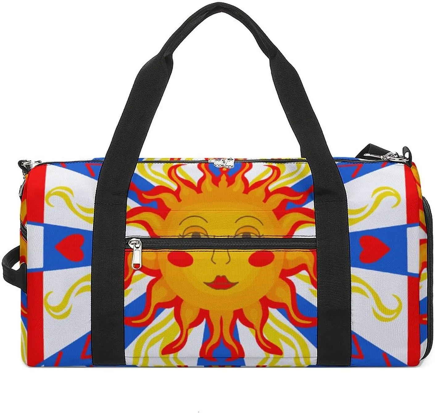 Sport Gym Duffel with Shoe Compartment Wet Pocket, Majolica-patterns1 Shoulder Travel Bag for Women Men