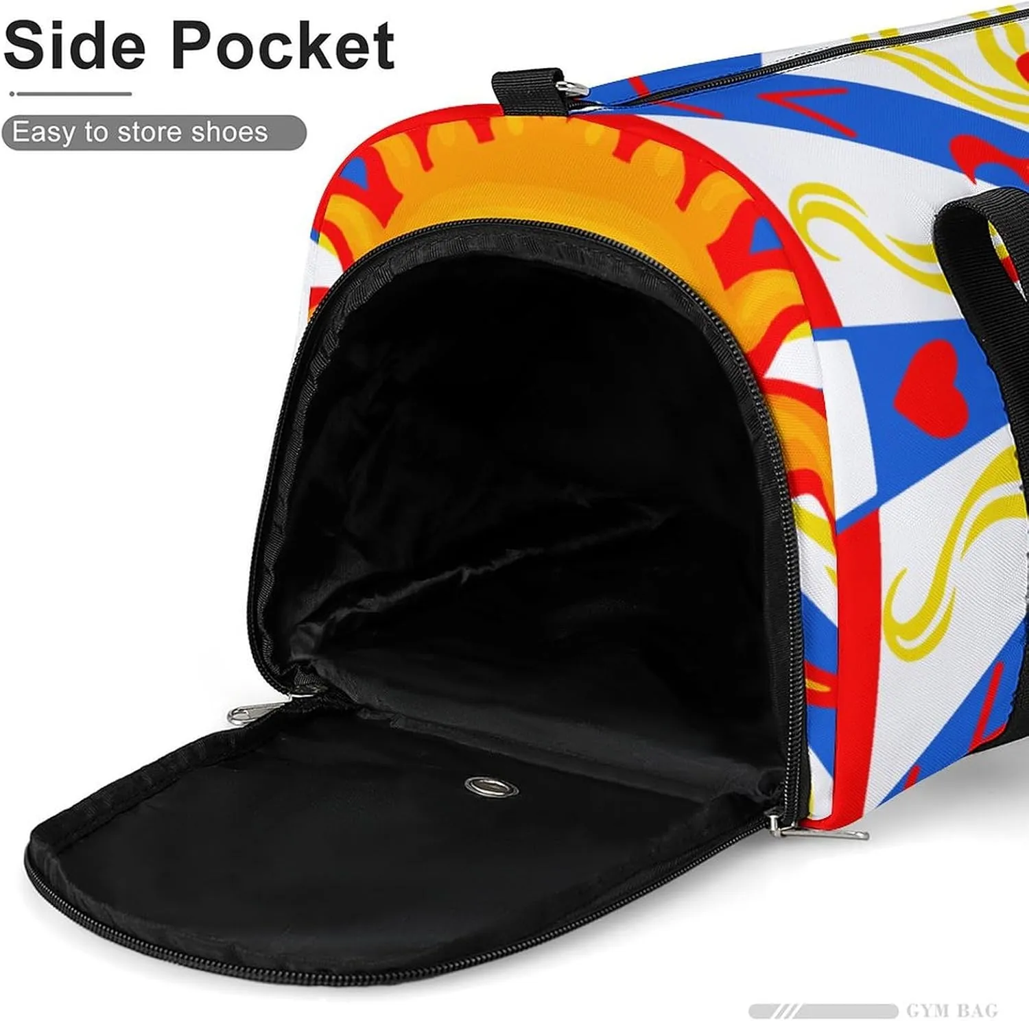 Sport Gym Duffel with Shoe Compartment Wet Pocket, Majolica-patterns1 Shoulder Travel Bag for Women Men