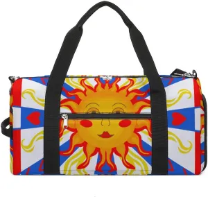 Sport Gym Duffel with Shoe Compartment Wet Pocket, Majolica-patterns1 Shoulder Travel Bag for Women Men