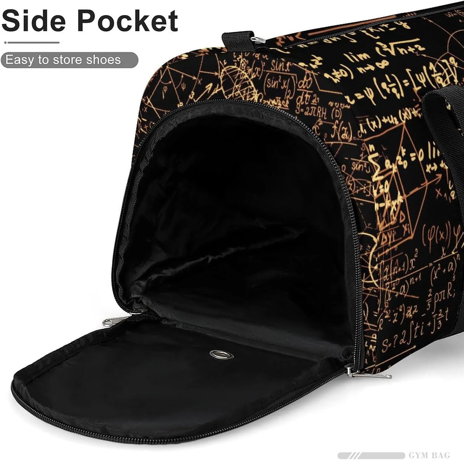 Sport Gym Duffel with Shoe Compartment Wet Pocket, Mathematical-formulas Pattern Shoulder Travel Bag for Women Men, style-2