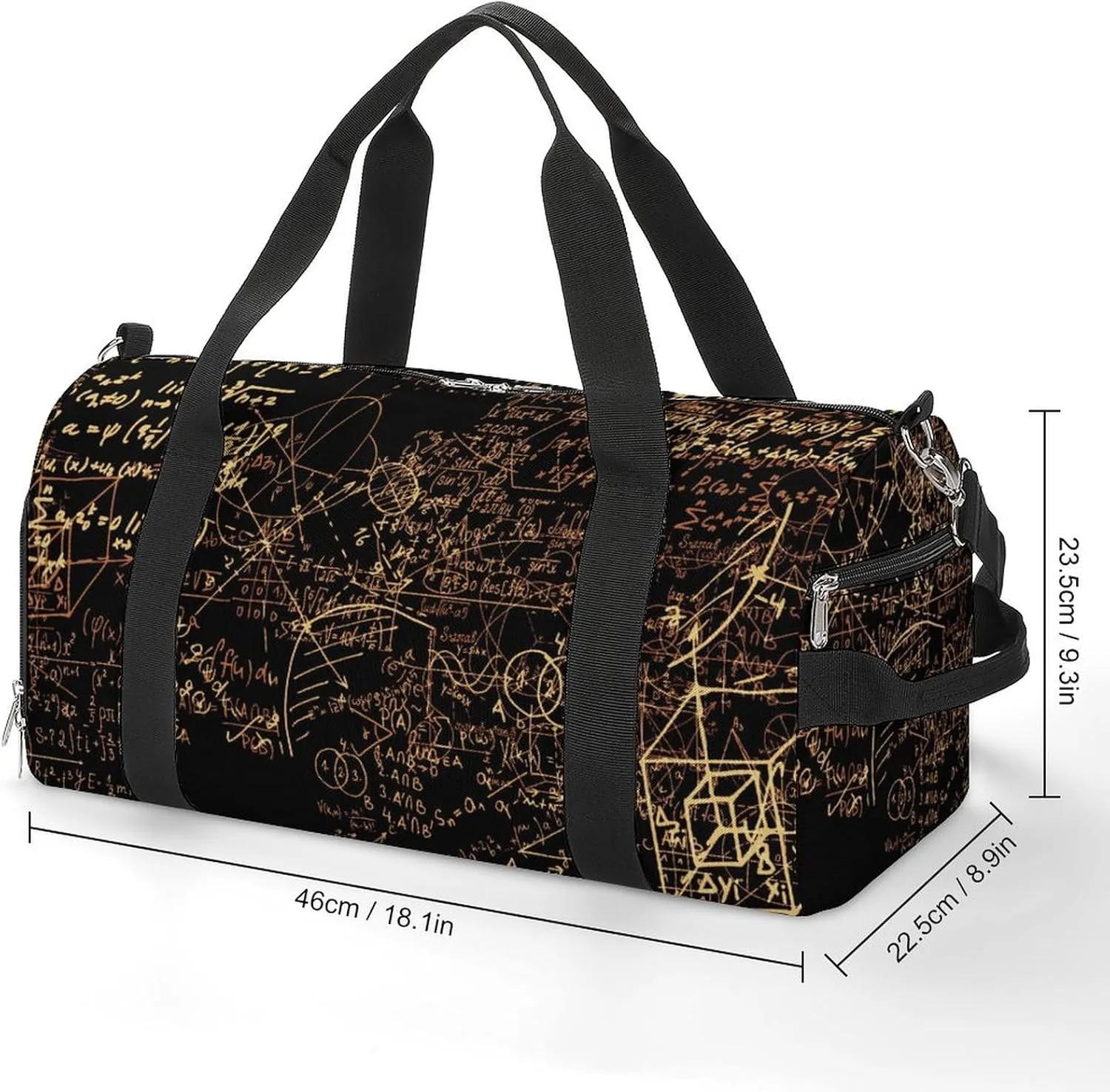 Sport Gym Duffel with Shoe Compartment Wet Pocket, Mathematical-formulas Pattern Shoulder Travel Bag for Women Men, style-2