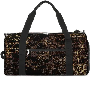 Sport Gym Duffel with Shoe Compartment Wet Pocket, Mathematical-formulas Pattern Shoulder Travel Bag for Women Men, style-2