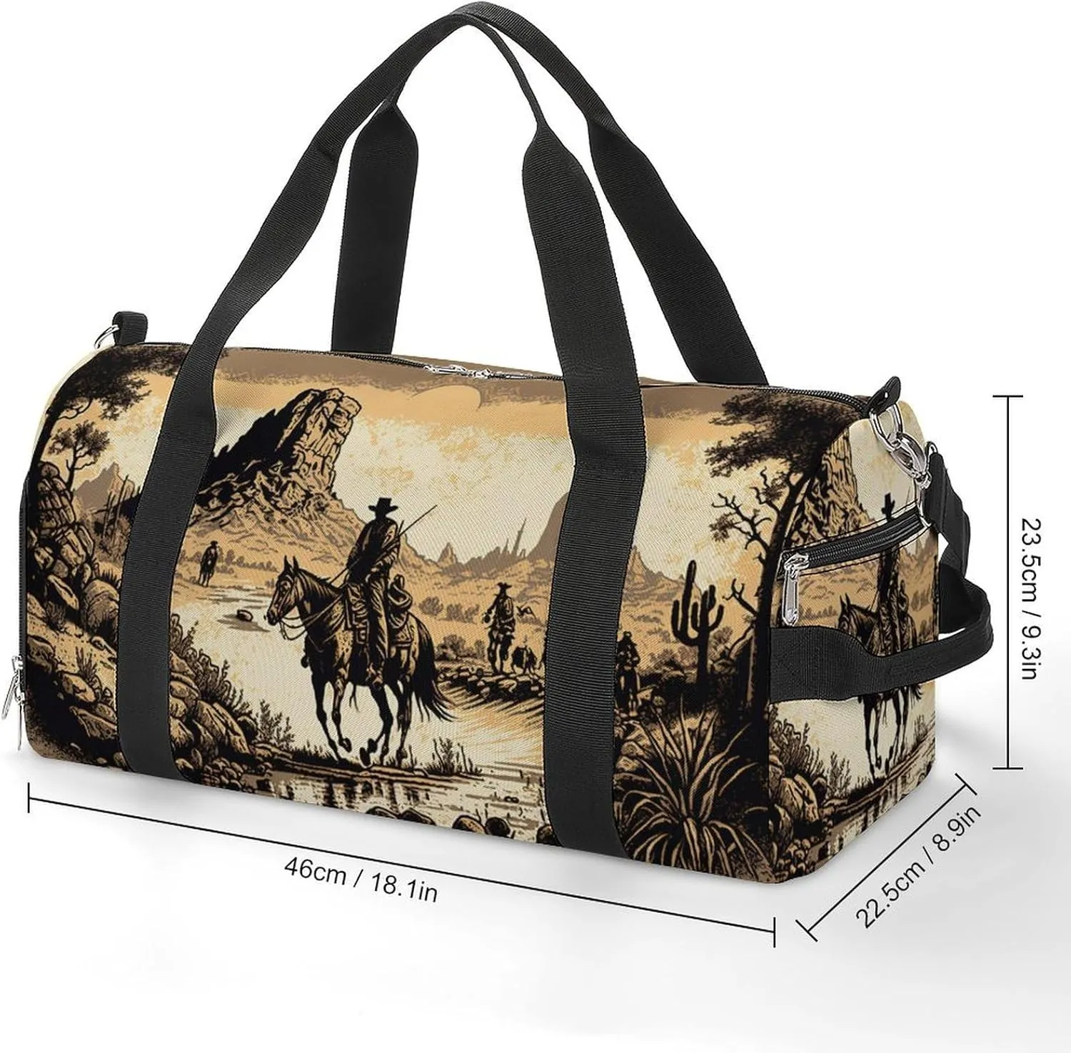 Sport Gym Duffel with Shoe Compartment Wet Pocket, Native-american-western-pattern Shoulder Travel Bag for Women Men