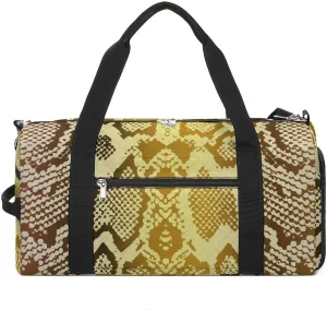 Sport Gym Duffel with Shoe Compartment Wet Pocket, Pattern-snake Shoulder Travel Bag for Women Men, style
