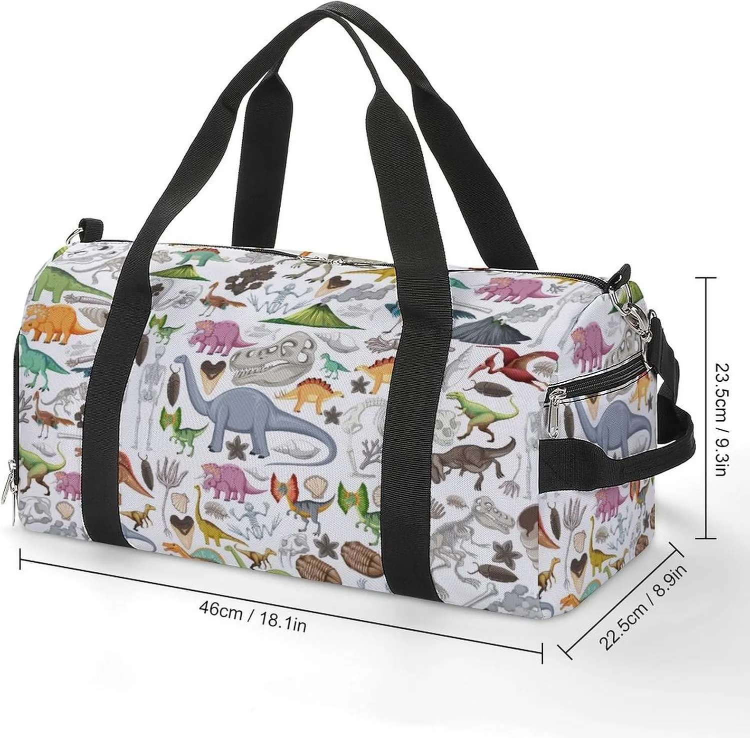 Sport Gym Duffel with Shoe Compartment Wet Pocket, Prehistoric-dinosaur-animal Shoulder Travel Bag for Women Men, style-2