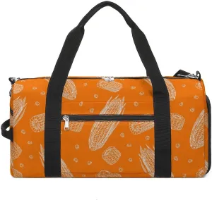 Sport Gym Duffel with Shoe Compartment Wet Pocket, Ripe-corn-print Shoulder Travel Bag for Women Men