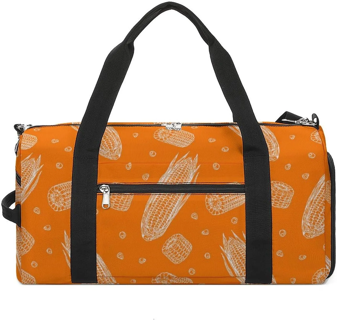 Sport Gym Duffel with Shoe Compartment Wet Pocket, Ripe-corn-print Shoulder Travel Bag for Women Men