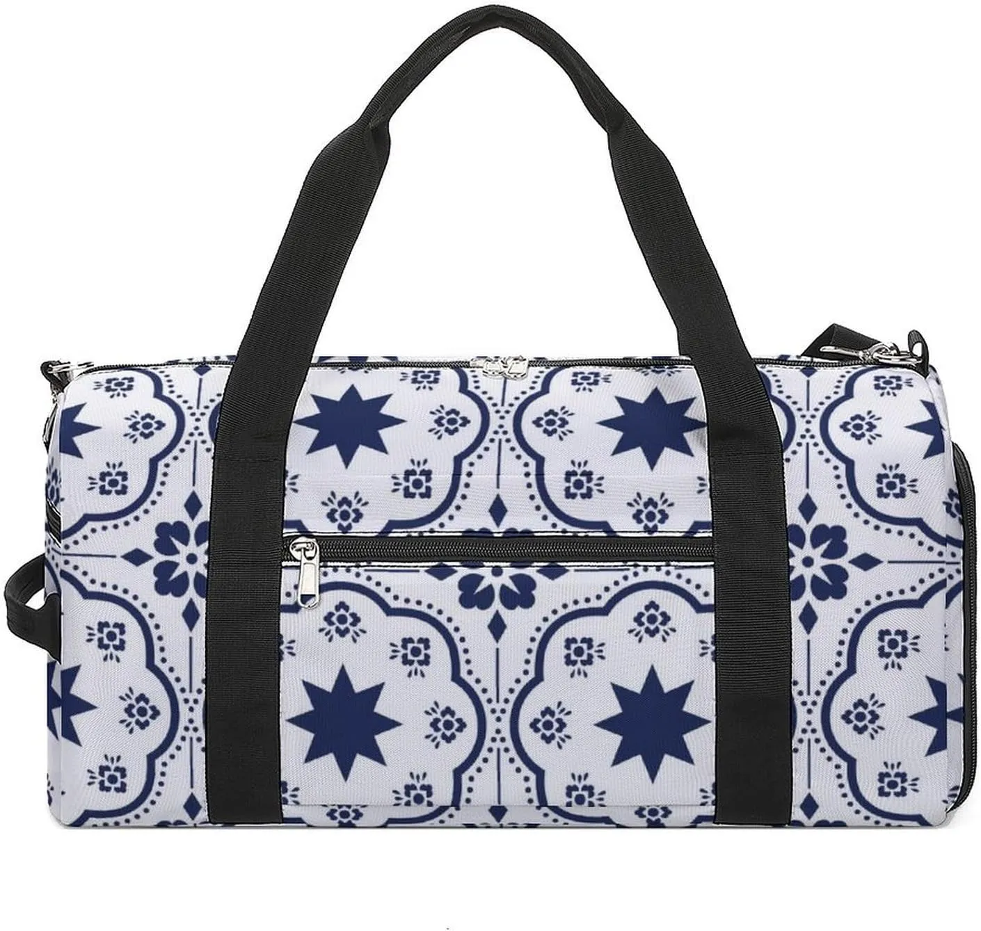 Sport Gym Duffel with Shoe Compartment Wet Pocket, Talaveras-pattern Shoulder Travel Bag for Women Men, style-4