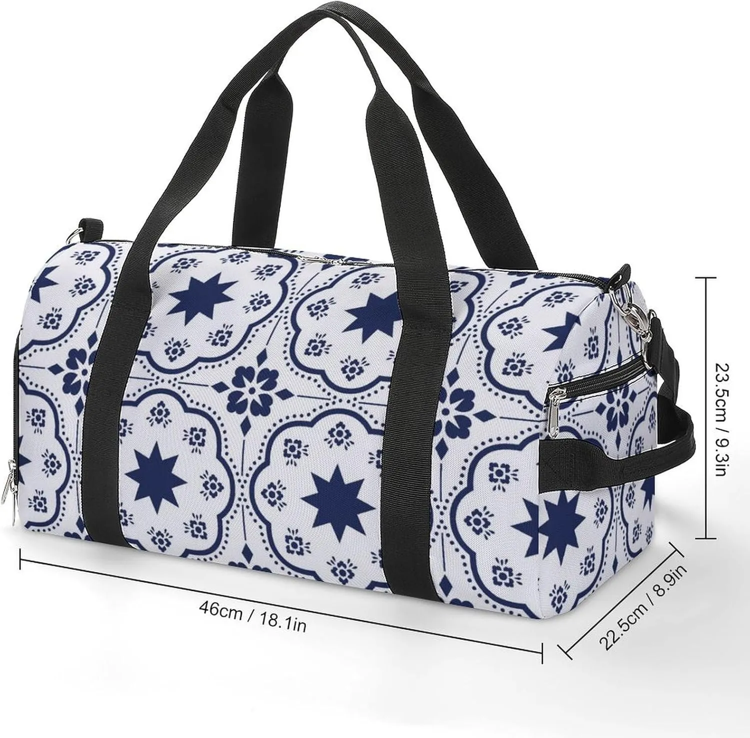 Sport Gym Duffel with Shoe Compartment Wet Pocket, Talaveras-pattern Shoulder Travel Bag for Women Men, style-4