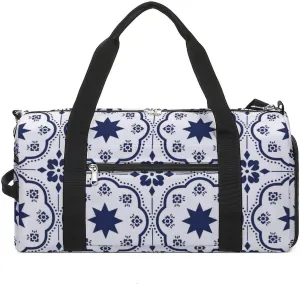 Sport Gym Duffel with Shoe Compartment Wet Pocket, Talaveras-pattern Shoulder Travel Bag for Women Men, style-4