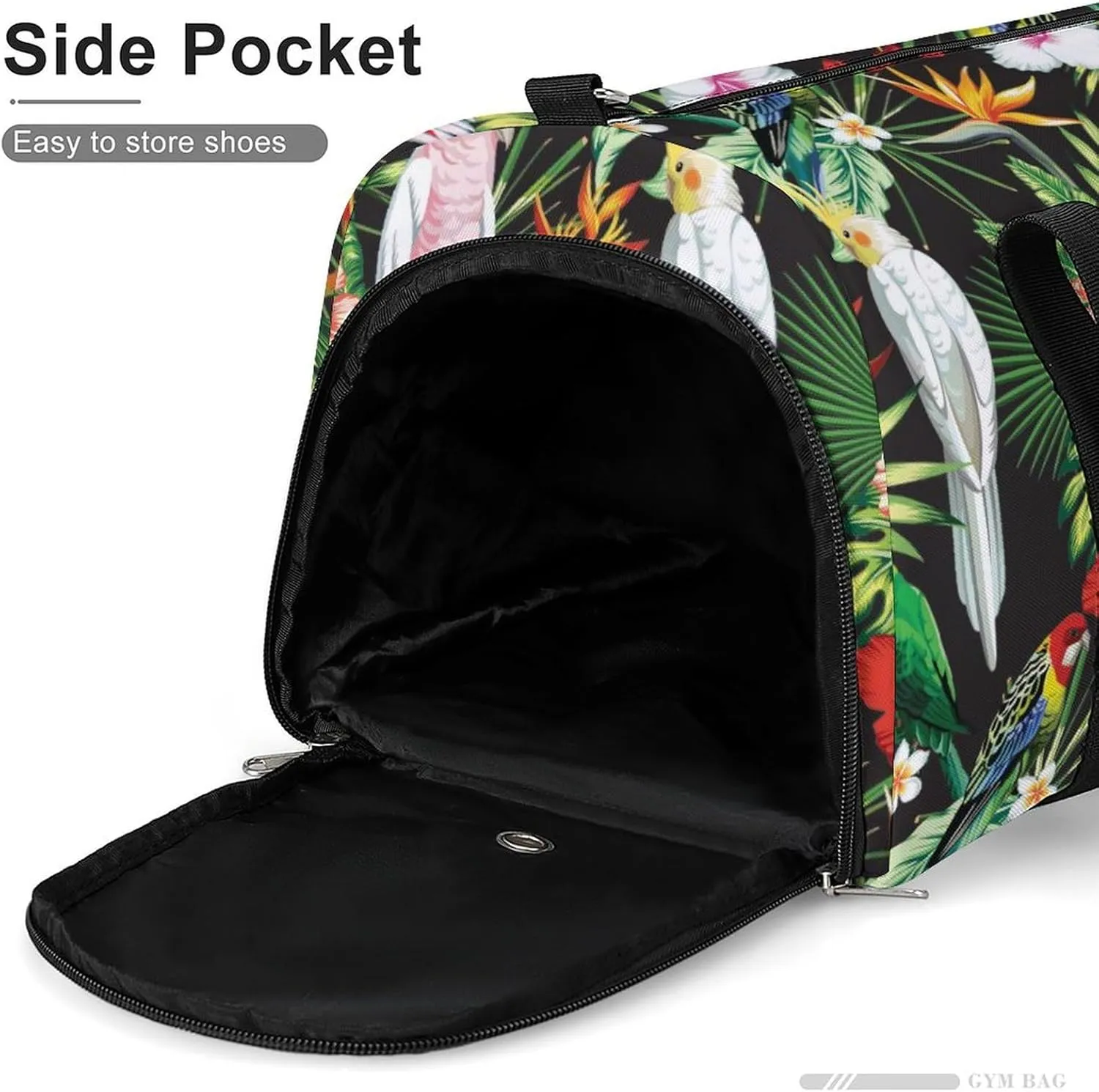 Sport Gym Duffel with Shoe Compartment Wet Pocket, Tropic-exotic-multicolor-birds Shoulder Travel Bag for Women Men, style-1