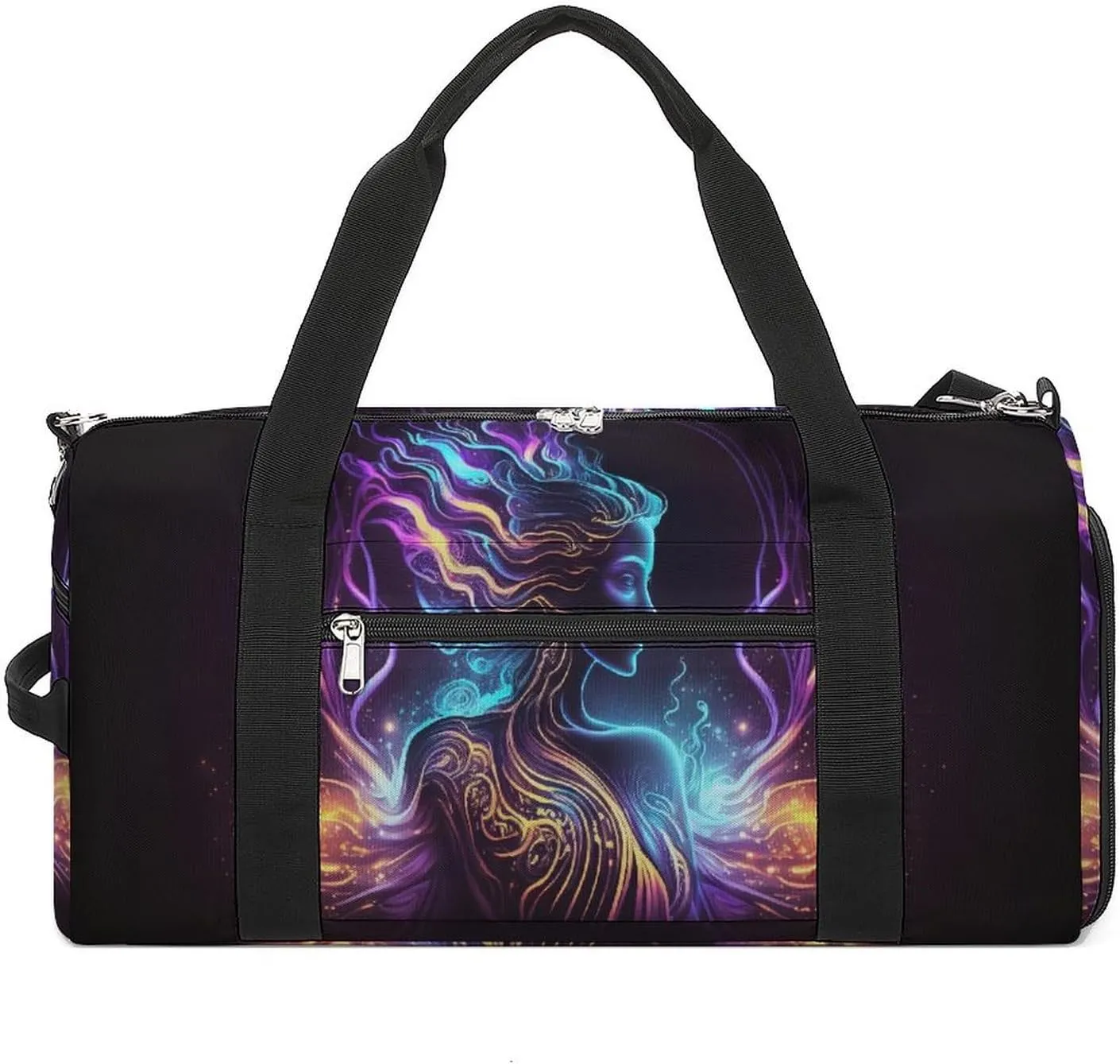 Sport Gym Duffel with Shoe Compartment Wet Pocket, Virgo-zodiac-sign Shoulder Travel Bag for Women Men