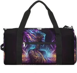 Sport Gym Duffel with Shoe Compartment Wet Pocket, Virgo-zodiac-sign Shoulder Travel Bag for Women Men