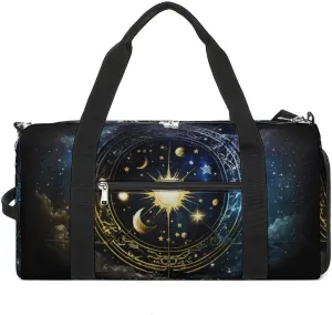 Sport Gym Duffel with Shoe Compartment Wet Pocket, Zodiac-symbols Shoulder Travel Bag for Women Men, style