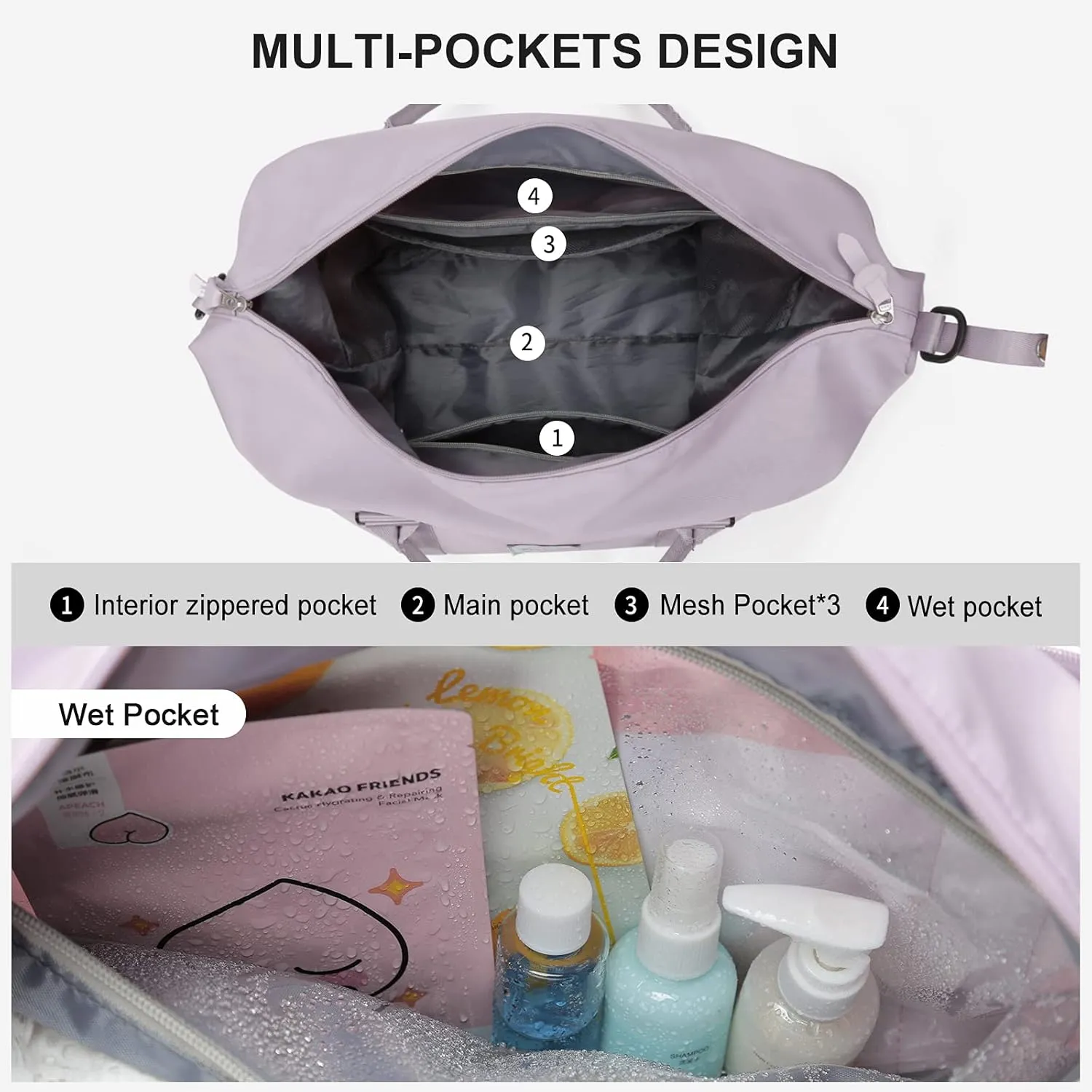 Sport Large Gym Tote Weekender Carry On Airplane Beach Overnight Waterproof Wet Bag