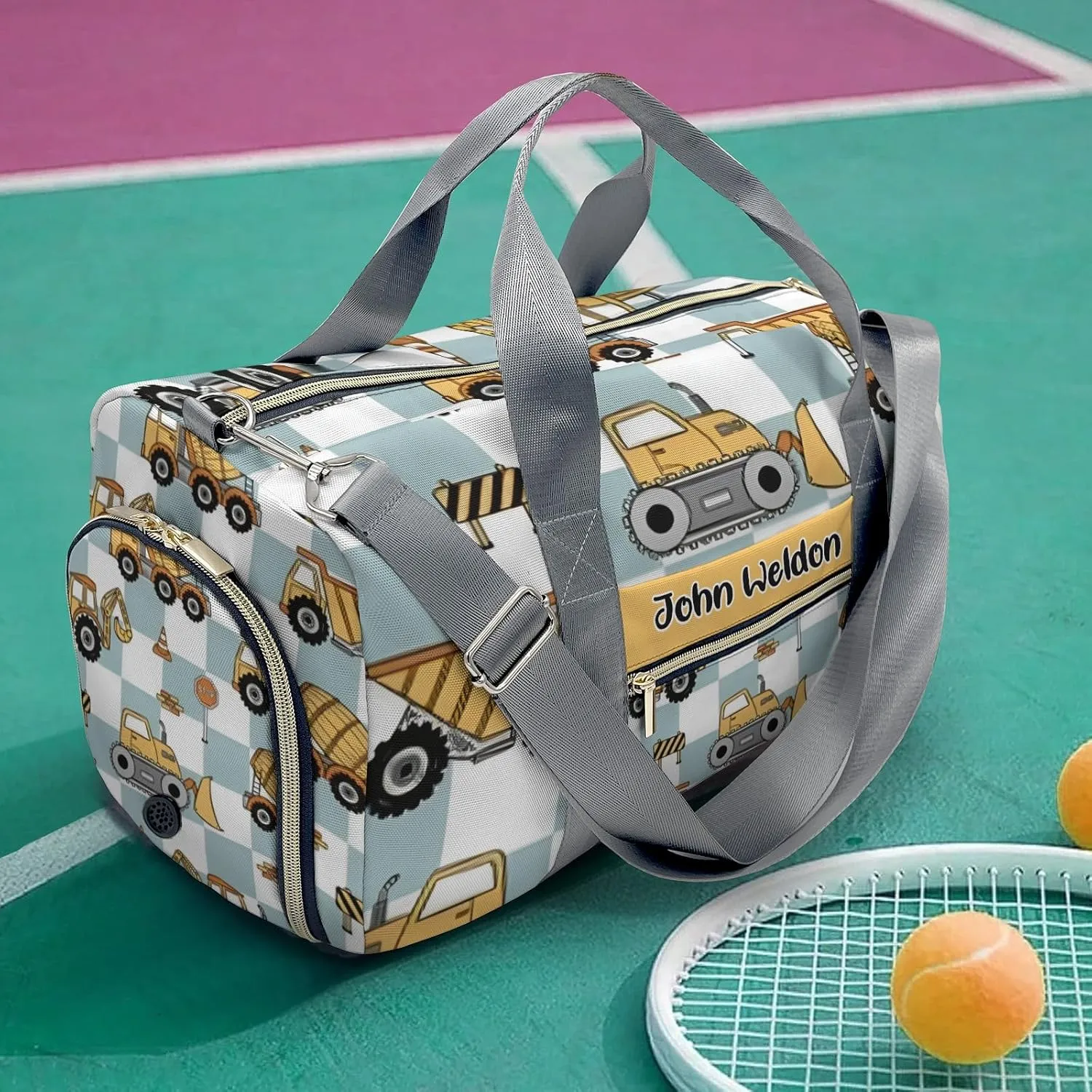Sport Player Duffle Bag for Travel,Personalized Jump Truck Working Carry on Bag Travel Bags Overnight Weekend Gym Bag Carry On Luggage Bags