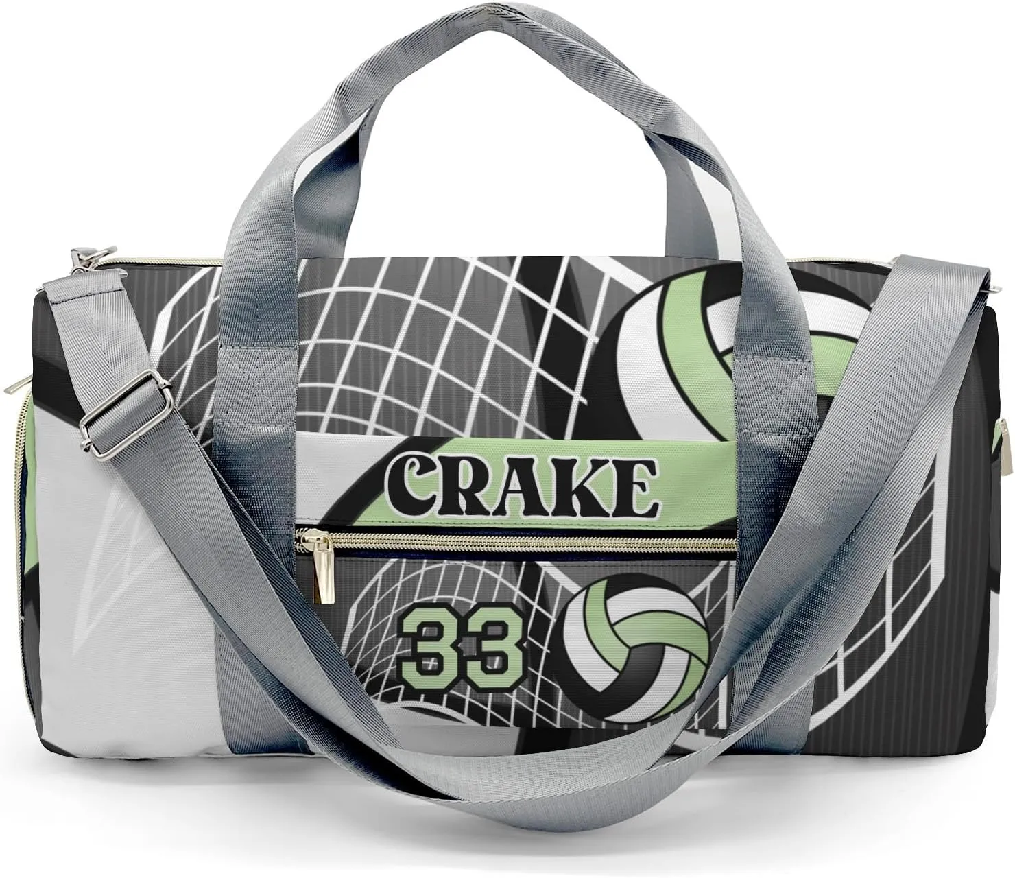 Sport Player Duffle Bag for Travel,Personalized Volleyball Team Mint Carry on Bag Travel Bags Overnight Weekend Gym Bag Carry On Luggage Bags