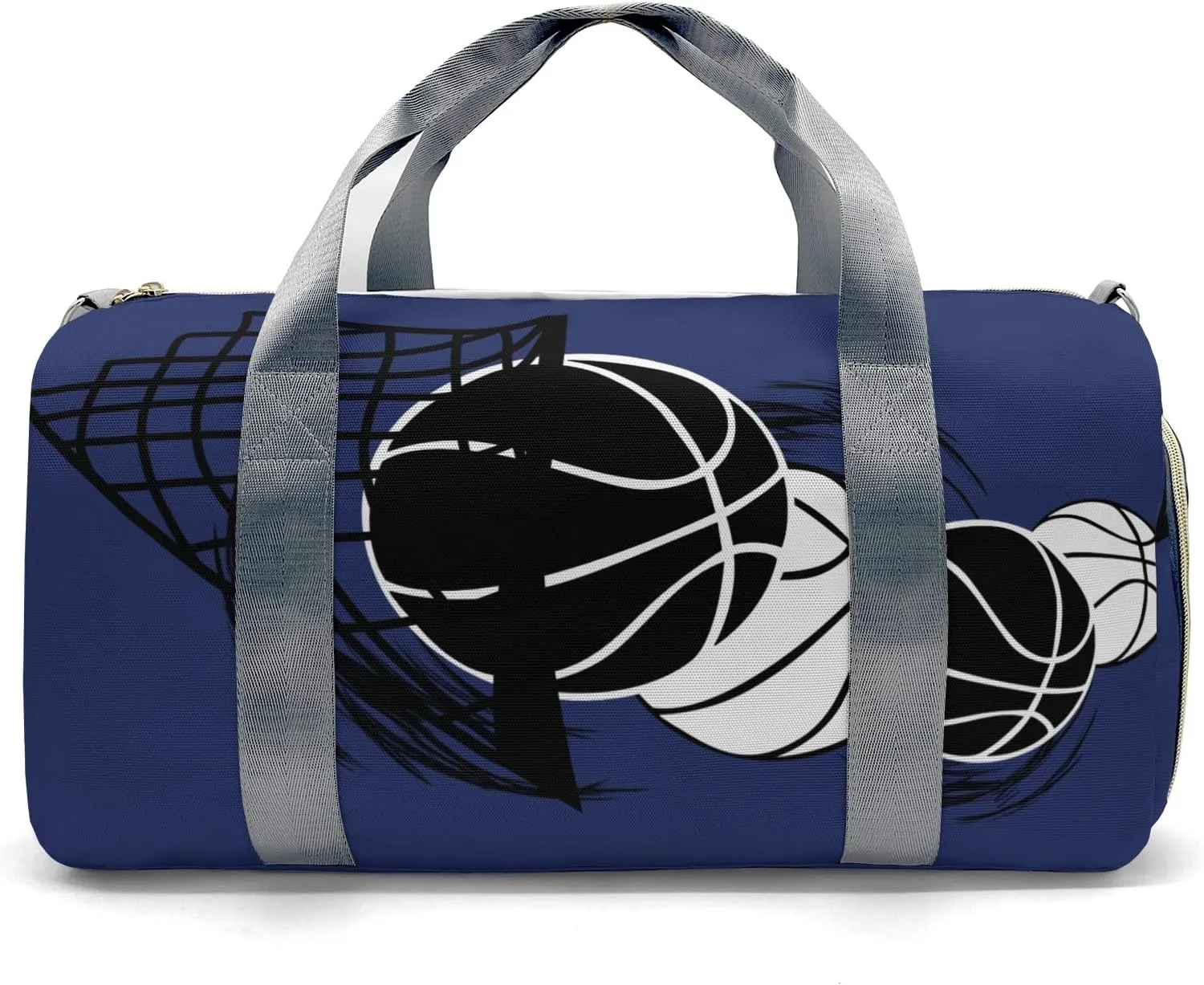 Sport Player Gym Bags Travel Duffle Bag,Basketball Navy Duffel Bag with Shoe Compartment,Personalized Workout Duffle Sports Bag for Travel