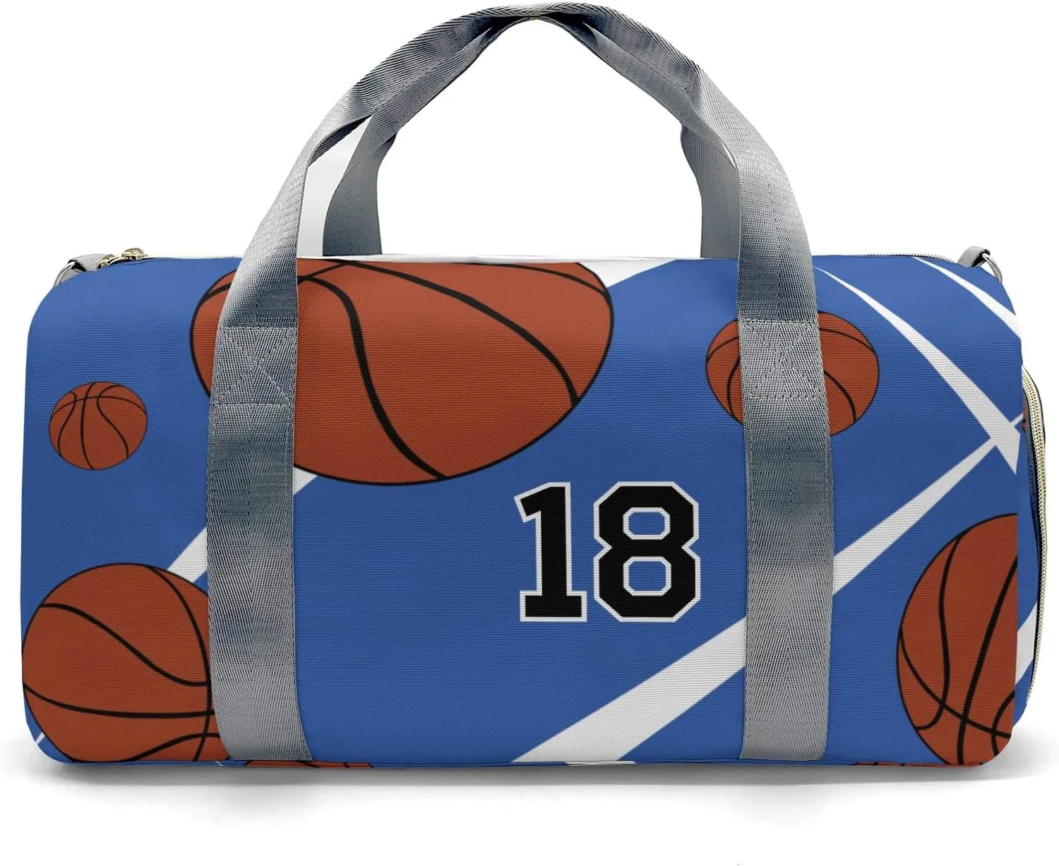Sport Player Gym Bags Travel Duffle Bag,Sport Basketball Blue Weekender Duffel Bag with Shoe Compartment,Workout Duffle Sports Bag for Travel