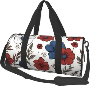 Sports Duffel Bag Vibrant Blooms Foldable Travel Tote Bag Weekender Sleepover Carry On Bag