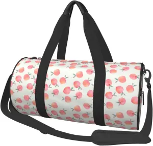 Sports Duffel Bag Watercolor-Green-Peach Foldable Travel Tote Bag Weekender Sleepover Carry On Bag